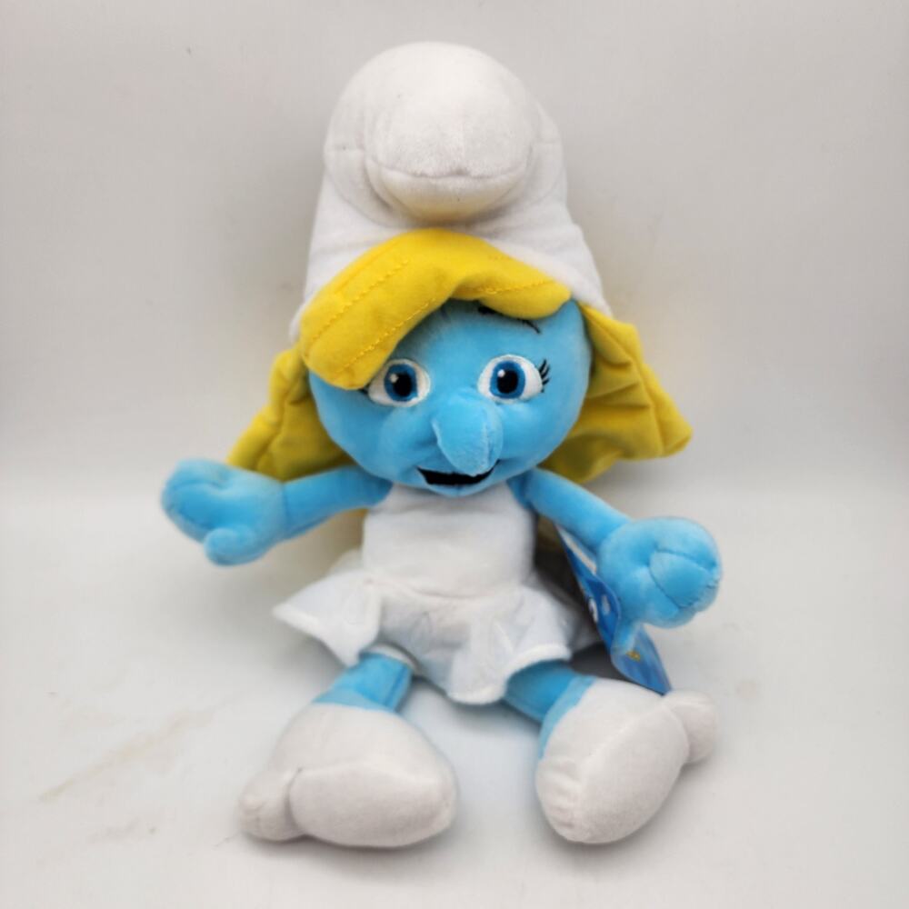 Kellytoy Smurfette Plush Doll Stuffed Toy 13” Yellow Hair White Dress Peyo 2013